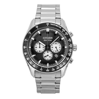 Мужские часы Eco-Drive Chronograph из нержавеющей стали с черным циферблатом CA4674-58E 100M