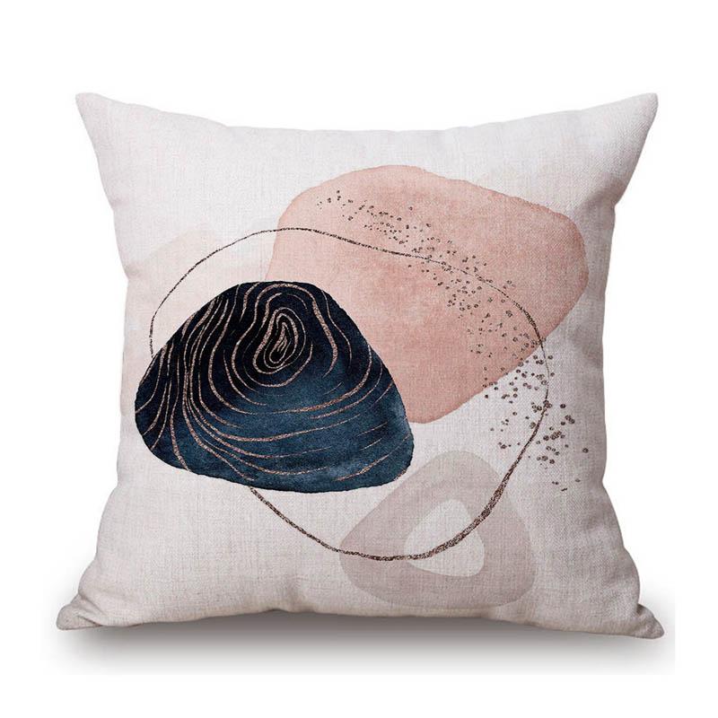 Nordic Abstract Geometric Modern Art Terra Cotta Modern Art Cotton Linen Sofa Throw Pillow Case Home Decorative Cushion Cover
