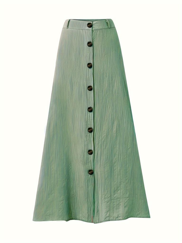 Юбка-трапеция, элегантная однотонная юбка с высокой талией для весны и лета, женская одежда