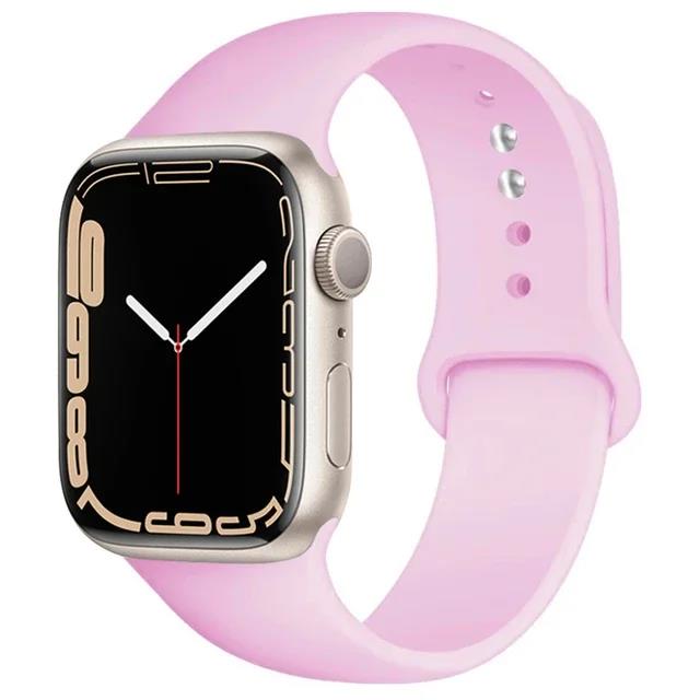 Silicone Band For Apple Watch strap 46mm 44mm 45mm 40mm 41mm 42-38mm 49mm sport bracelet iwatch series 11 10 9 8 7 6 5 SE Ultra3 3