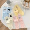 Trendy A&B Style Mid-tube Socks for Women Cute Cartoon Soft Breathable Cotton Socks Candy Color College Style Student Socks