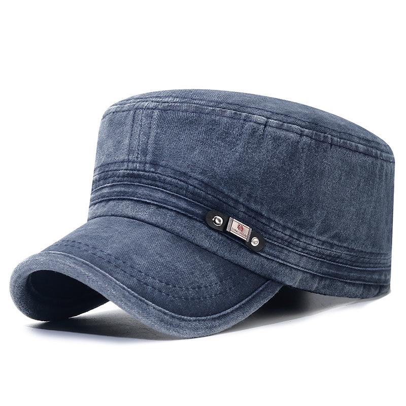 Мужская washed cotton distressed duckbill hat - Дышащая плоская кепка для осени/зимы