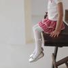 Однотонные укороченные колготки для девочек с бантом