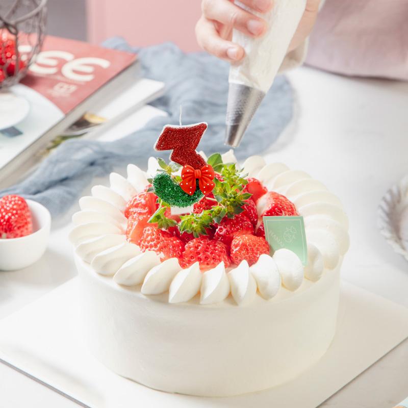 1PC Fashion Party Supplies 0-9 Number Cake Decor Red Bow Birthday Candles Christmas Theme