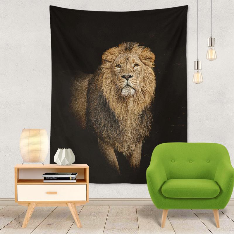 Гобелен с изображением льва, домашний декор, настенный гобелен, декор в стиле бохо, гобелен Moda