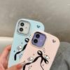 For OPPO A18 A38 A54 A60 A96 Reno12 F 8T 8Z Vivo V30 V40 Y15s Y22 Y27 Y30 Y36 Cartoon Bowknot Dog Soft Silicone Candy Color Phone Case