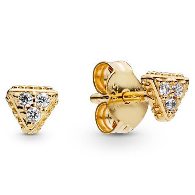 Оригинальные серьги из стерлингового серебра 925 пробы из розового золота с логотипом, полированная корона и сердце, серьги-гвоздики, женские свадебные подарки, модные украшения