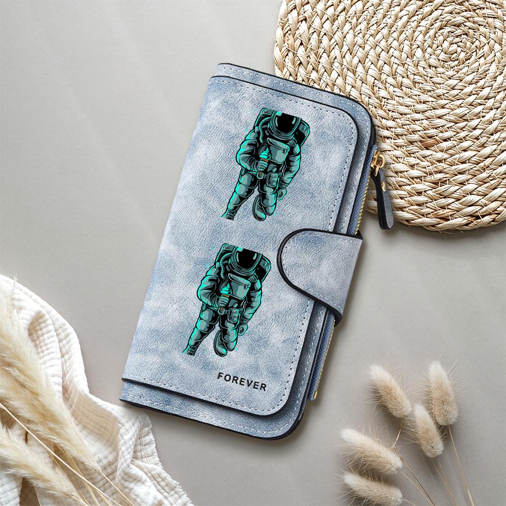 Длинный кошелек с принтом космонавта Forever Casual Модный держатель для карт для путешествий Кошелек на молнии