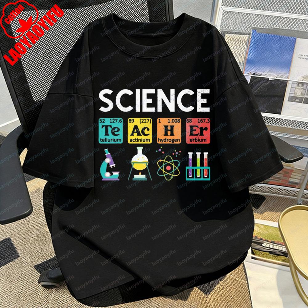 Science EleUnisexts Tee Lab Tools Print TShirt Chemistry Casual Style Student Summer Fashion Trendy Cotton Tops Women Clothes