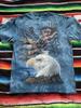 Мужская женская футболка с коротким рукавом American Bald Eagle USA, размер M, синяя с окрашиванием tie-dye