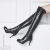 Сексуальные сапоги выше колена женские осенне-зимние модные эластичные высокие сапоги до бедра женские черные белые водонепроницаемые длинные туфли