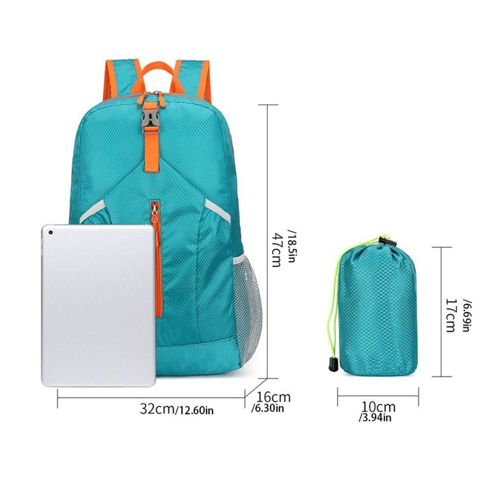 Large Capacity Lightweight Nylon Bag Zipper Foldable Backpack Casual   Outdoor