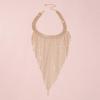 Korean Style Long Tassel Necklace Sparkling Clavicle Chain Retro Full Rhinestone Necklace  Gift