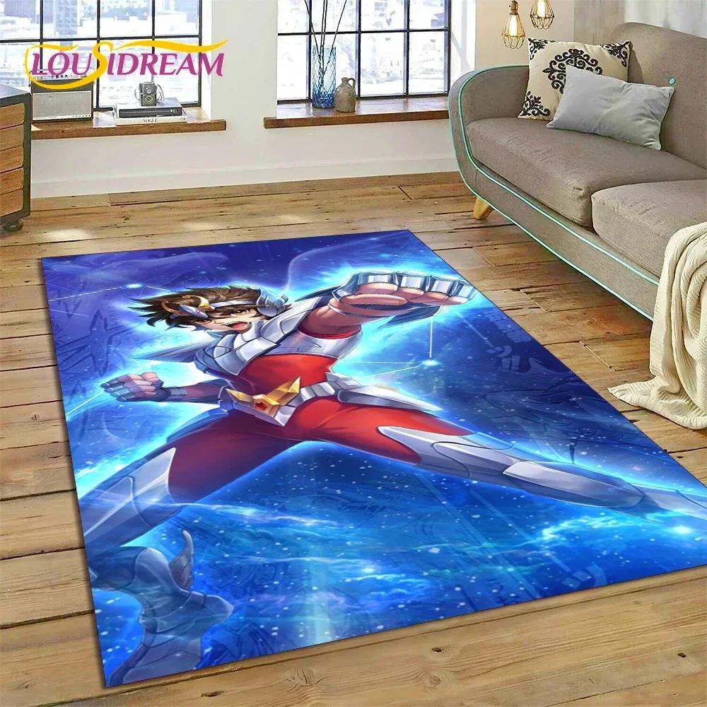 Мультяшный ковер-коврик Saint Seiya 3D Ретро Аниме для Спальни Гостиной Домашнего Дивана, Детская Игра Большой Декор Напольный Коврик