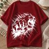 2026 New Pure Cotton Tshirt Bold Lion Claw Ink Style Print Unisexs Fashion Crew Neck Top Casual Short Sleeve