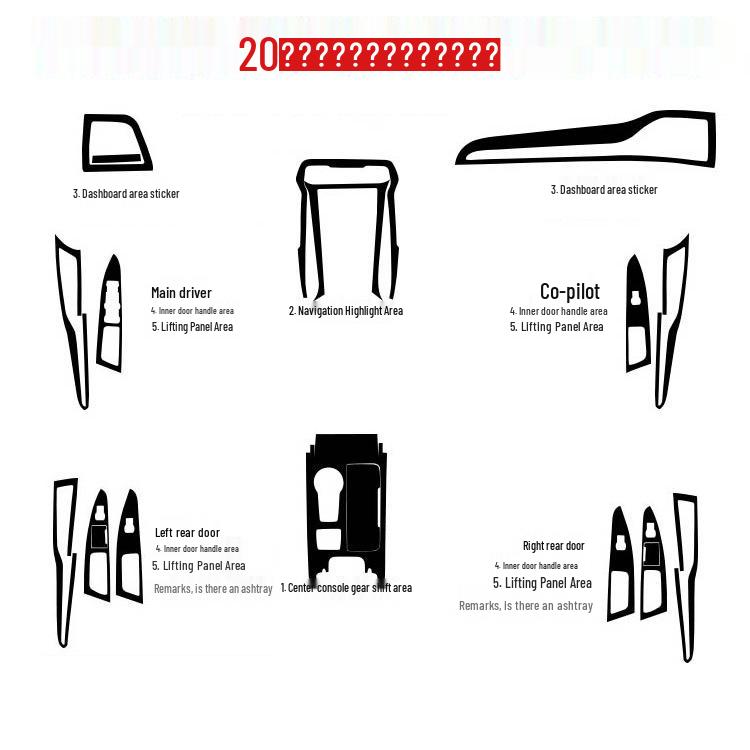 Carbon Fiber Stickers for Mondeo Interior: Center Console & Gear Shift Decoration