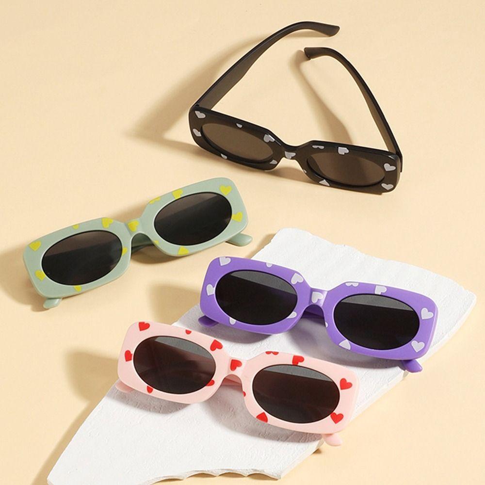 Sun Protection Kids Rectangular Sun Glasses UV400 Girls Boys Shades Vintage Eyewear