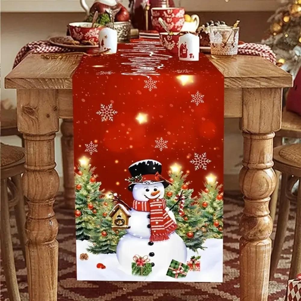 Santa Claus Christmas Table Runner Merry Christmas Decoration For Home Xmas Party Table Decor Navidad Noel New Year