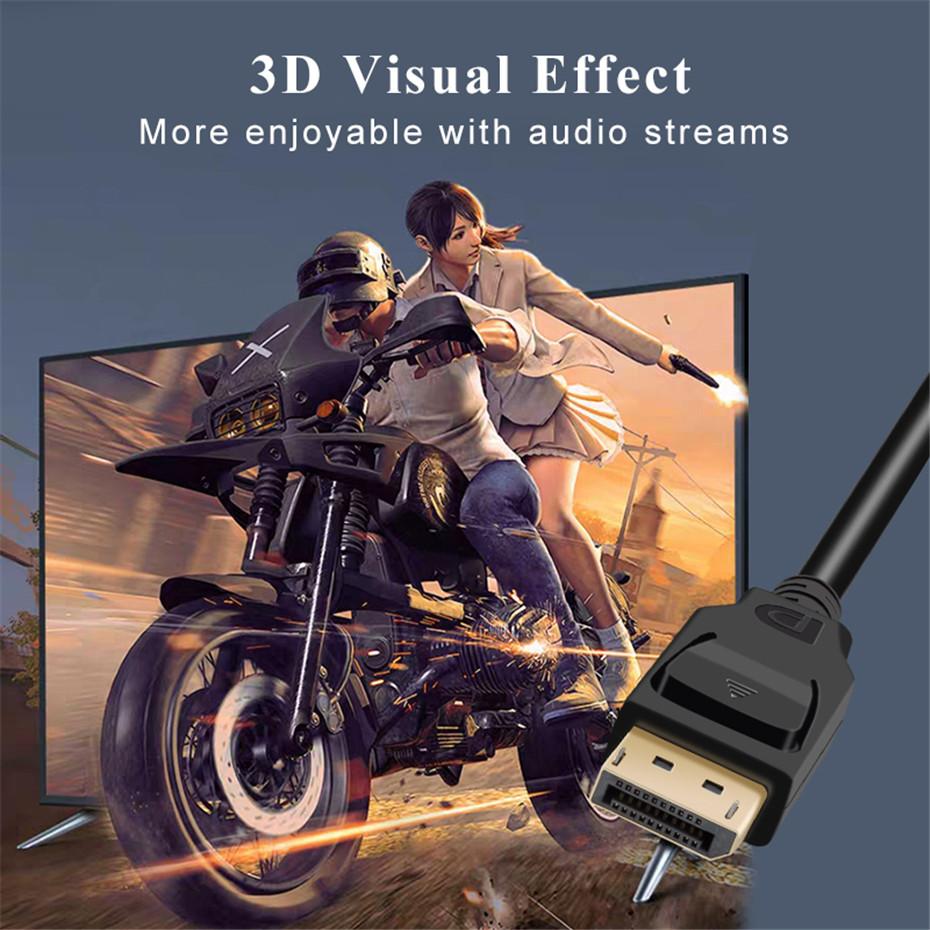 Кабель для монитора DP - DP 2 м 1.4 8K 30 Гц 4K 144 Гц 32,4 Гбит/с для ПК, ноутбука, телевизора, монитора