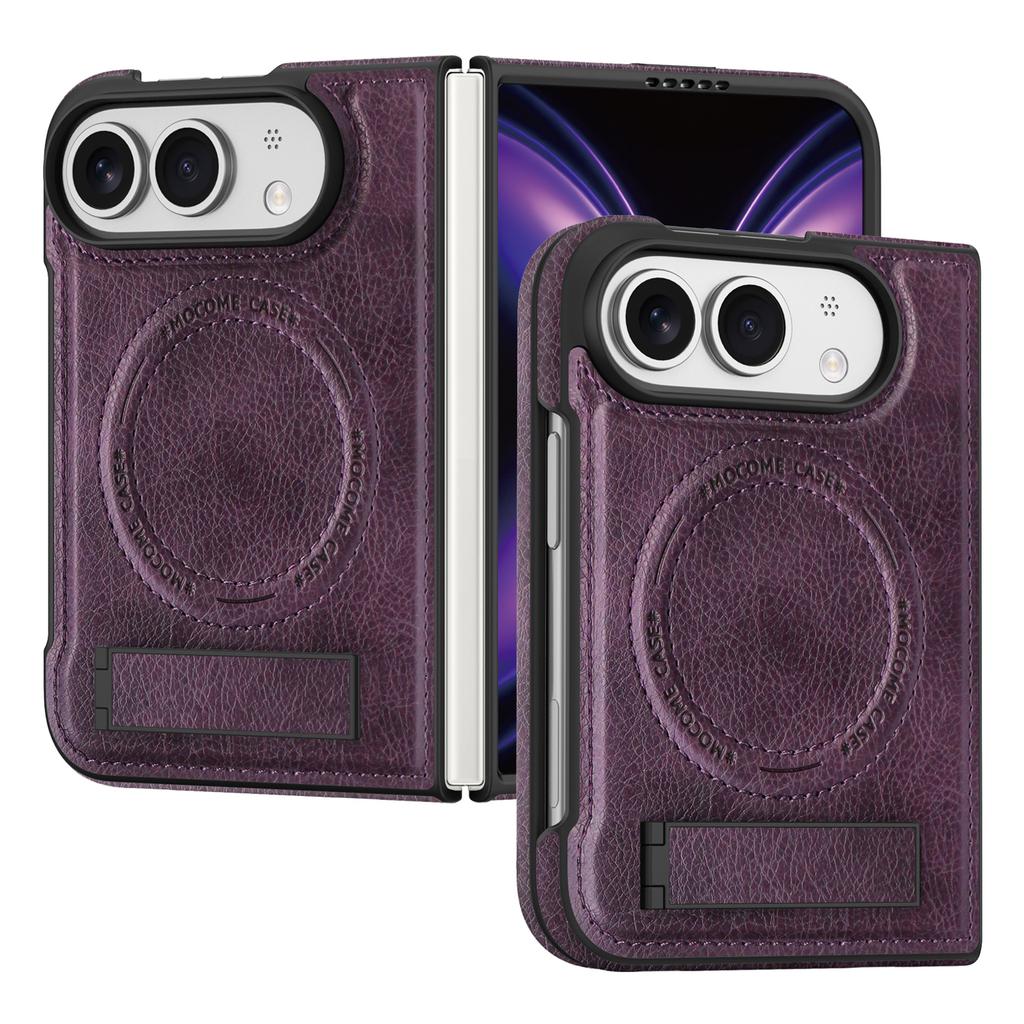 Магнитная Беспроводная Зарядка для IPhone Чехол Duo для IPhone Fold Винтажная Кожаная Подставка Жесткий Ударопрочный Защитный Чехол от Царапин