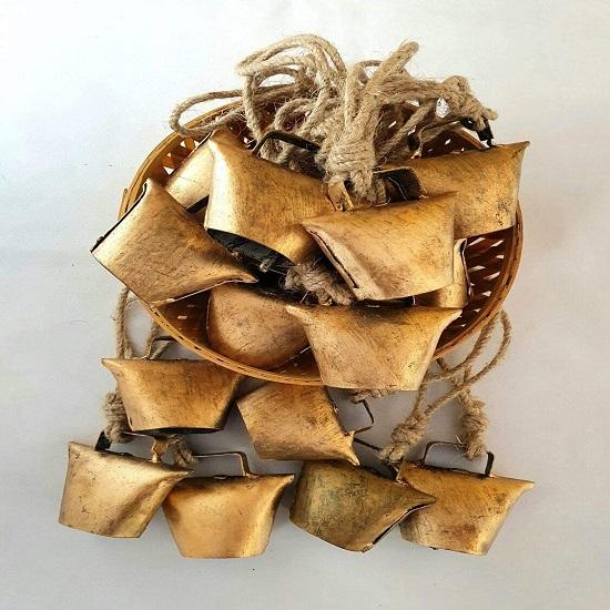 Набор из 20 колокольчиков в виде коровы, приносящих удачу, для домашнего декора, подвесные колокольчики из золота