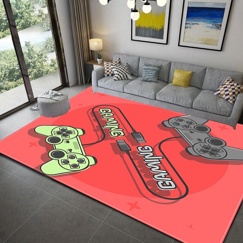 Gamer Controller Area Rugs Non-Slip Floor Mat Doormats Home Runner Rug Carpet for Living Room Bedroom Kids Play Mat Tapis