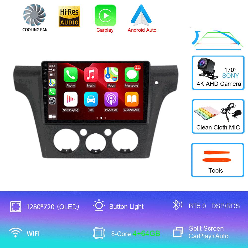 Android 14 Автомобильное радио для Mitsubishi Outlander 1 2001-2005 Мультимедийный видеоплеер Стерео GPS-навигация Carplay Andorid Auto 5G