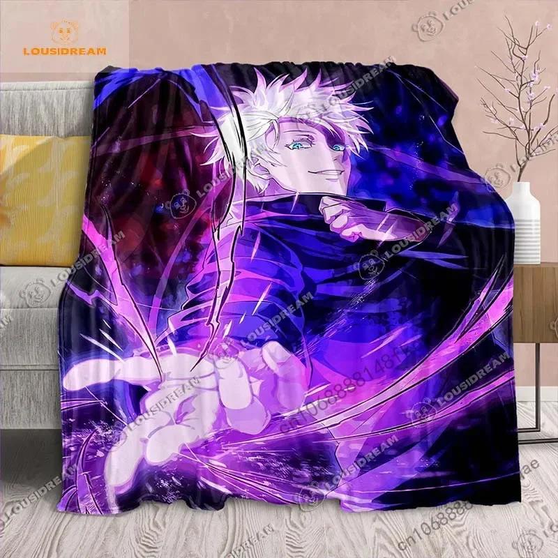Cartoon Anime Jujutsu Kaisen Throws Blanket Soft Featuring Yuji Megumi Obara and Satoru Gojo Blanket for Travel Beding Bed