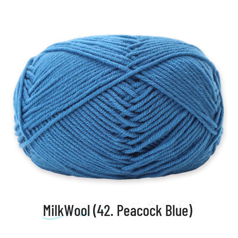 4-Strand Combed Milk Cotton Yarn Ball for DIY Crochet: Doll Making & Baby Sweater/Scarf Kit