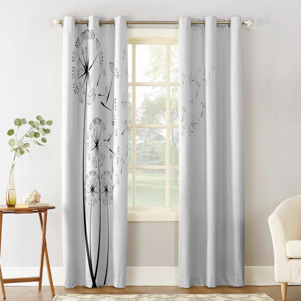 Цветок одуванчика, растение, ветка, оконные шторы, домашний декор, шторы для спальни, кухонные дверные шторы, шторы для гостиной