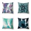 Polyester Pillowcase Ins Style Plant Flowers Nordic Printed Peach Leather Velvet Cushion Cover Sofa Waist Cushion Cover