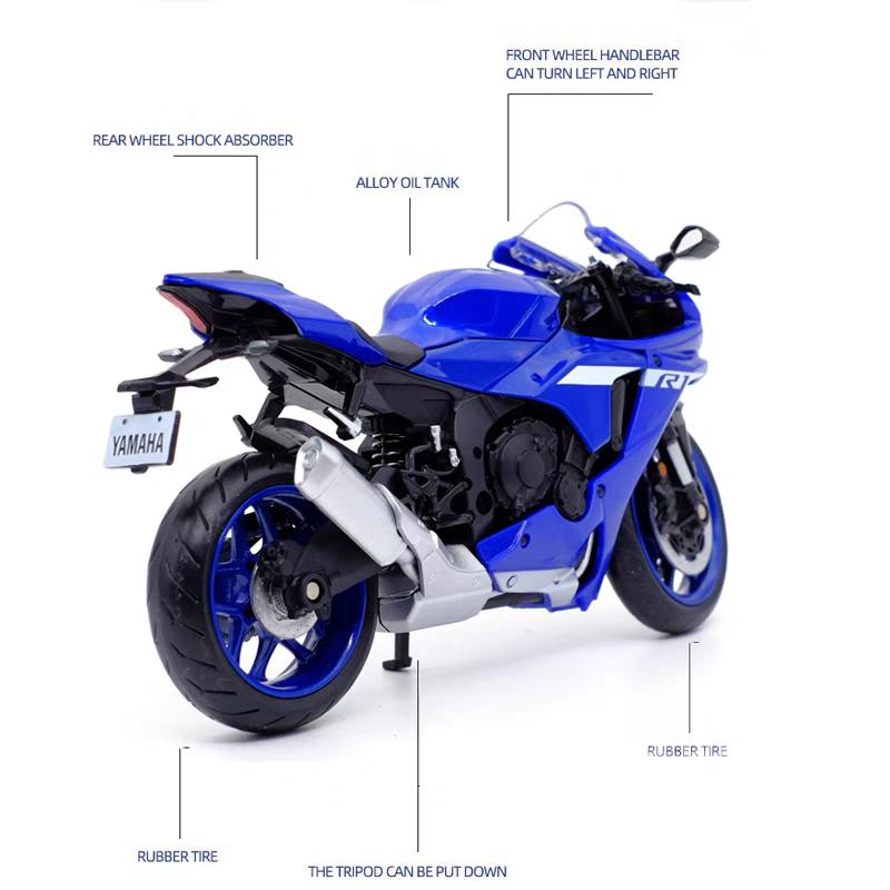 MotoGP Yamaha YZF-R1M Racing Motorcycle Simulation Exquisite Diecast & Toy Vehicle RMZ City 1:12 Alloy Collection Model