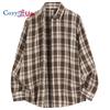 Новинки Мужские Клетчатые Рубашки с Длинным Рукавом Camisas Streetwear Винтажные Повседневные Свободные Кардиганы Рубашки на Пуговицах Ковбойские Мужские Топы