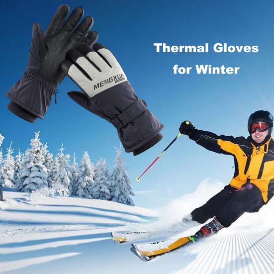 Зимние термоперчатки для мужчин и женщин, водонепроницаемые ветрозащитные перчатки для сенсорных экранов, теплые флисовые перчатки