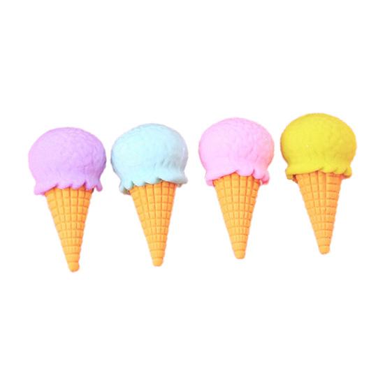 16pds/4boxs Erasers Cute Food Shape Cartoon Lollipop Ice Cream Doughnut Popsicle Safe No Odor Entertainment Sweet Color Kids Toy Children Stationery