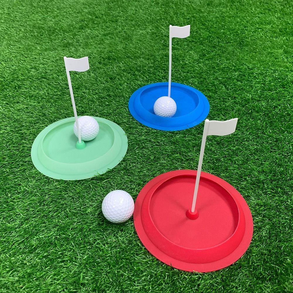 Hole and Flag Golf Putting Trainer Practice Cups Putter Green Cup Golf Putting Cup  Outdoor/Indoor