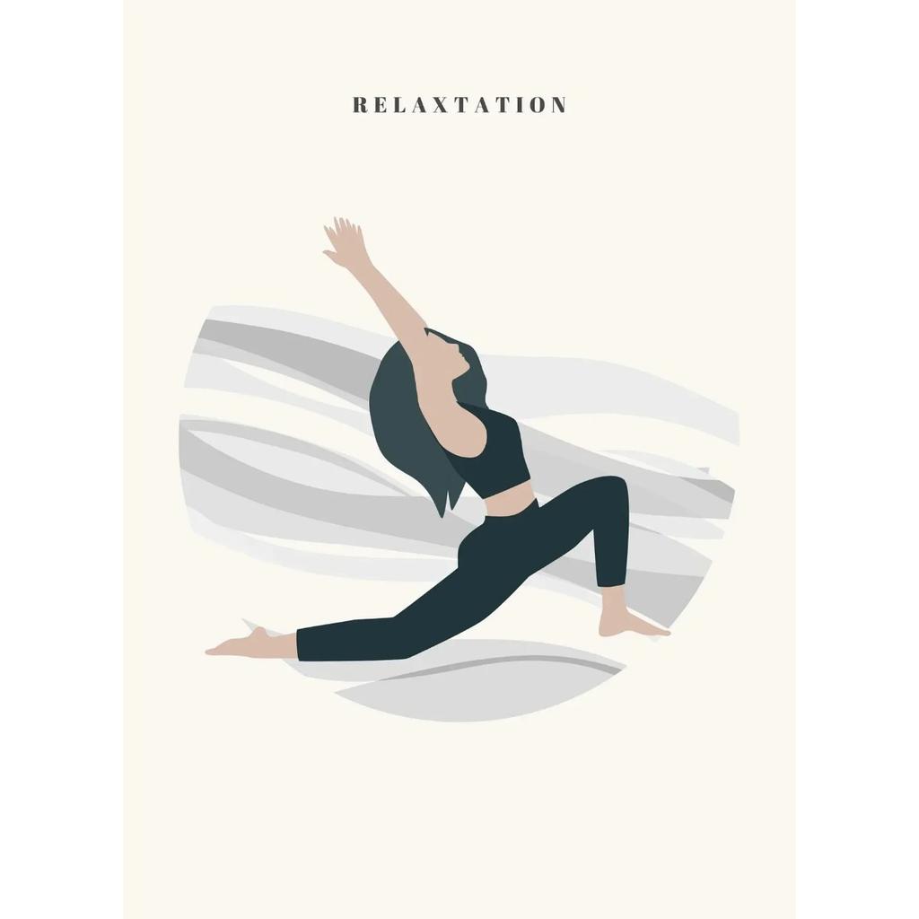 Позы любителя йоги Различные профессиональные движения Кофе Кот Постер Принт Настенное искусство Картины Холст Живопись Комната Домашний декор