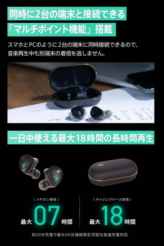 AVIOT Наушники 6 беспроводные наушники с шумоподавлением, драйвер с планарно-магнитным излучателем высокого разрешения, голосовое сопровождение, до 18 часов работы