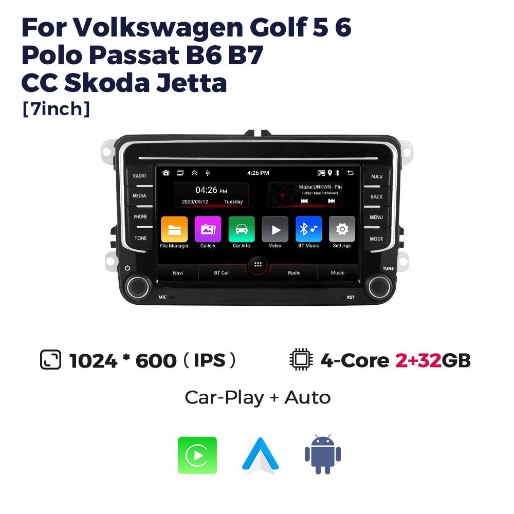 Navifly 2 Din Android Auto Carplay автомобильный стерео GPS-плеер для VW Volkswagen Skoda Octavia golf 5 6 touran passat B6 polo Jetta BT