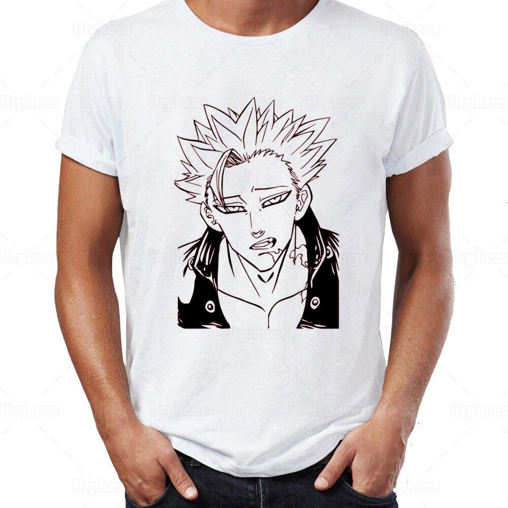 Футболка «Семь смертных грехов» в стиле манга Meliodas and Elizabeth Goat Lust Team Sins Greed Ban, облегающий топ