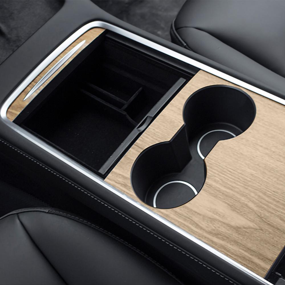 Для Tesla Model 3 Y-2023, наклейка на панель центральной консоли, пленка под дерево, карбоновая крышка центрального управления, салон автомобиля
