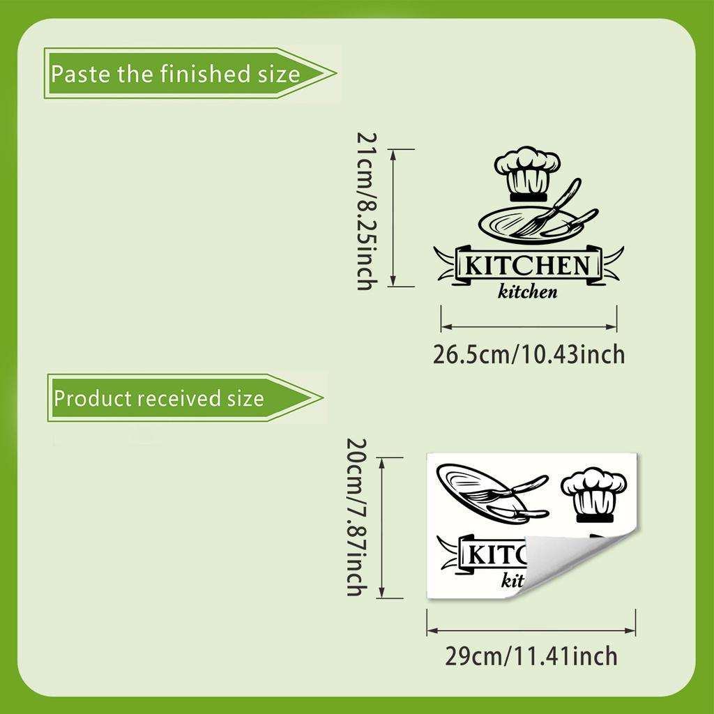 Creative Chef's Hat and Tableware Pattern Stickers for Kitchen Wall Decoration, Kitchen Wall Beautification Stickers