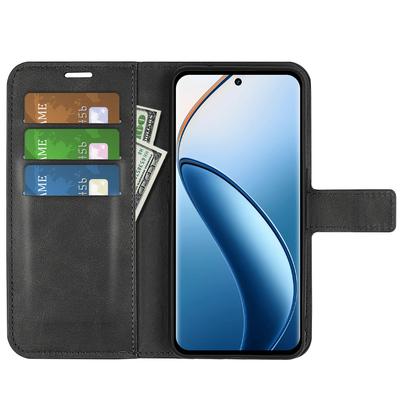 Кожаный чехол для Realme 12 4G/12+ 5G с текстурой телячьей кожи, чехол-кошелек для телефона