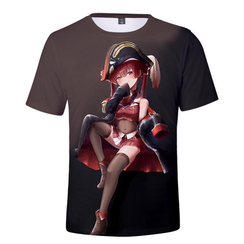 BSLNXNMA HOLOLIVE VTuber Houshou Marine 3D Печать Весна Лето Преппи Мужская/Женская Уличная Одежда Футболка Streetwear Кавайный стиль