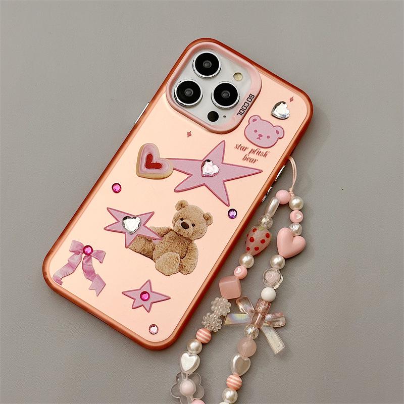 Матовый лазерный чехол Zhitai для iPhone 15/14 Pro Max с браслетом, совместимый с сериями 12/13/16