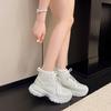 Fashion Fashion Sneakers Autumn New Round Toe Lace-Up Front Platform Non-Slip Wear-Resistant Rhinestone Single Shoes