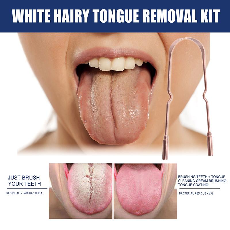 Pure Copper Tongue Scraper Oral Cleaner Brush Fresh Cleaning Hygiene Care Tools