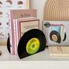 Vinyl Cd Bookends Creative Record Bookstand Desktop Decoration Rubbie Vintage Partition Bookcase Office Accessories