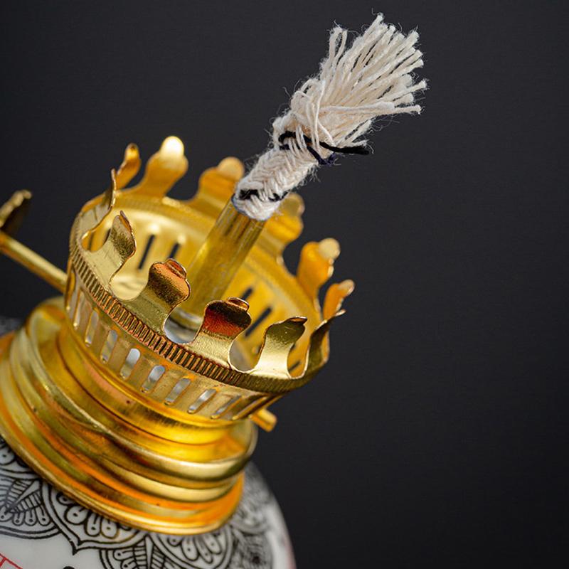 Китайский стиль DIY настольный орнамент масляная лампа чайный домик стеклянные винтажные керамические лампы гхи украшения для кабинета спальни