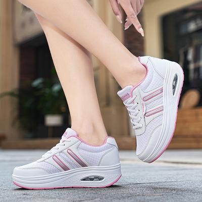 Летняя женская обувь с толстой подошвой, сетчатые кроссовки с увеличенным каблуком, легкая обувь для отдыха и туризма